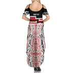 Personalised Toitu Te Tiriti Aotearoa 1840 Summer Maxi Dress Red Kowhaiwhai Puhoro - Aussie Hoodie
