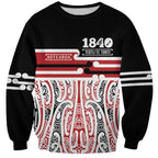 Personalised Toitu Te Tiriti Aotearoa 1840 Sweatshirt Red Kowhaiwhai Puhoro - Aussie Hoodie