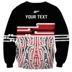 Personalised Toitu Te Tiriti Aotearoa 1840 Sweatshirt Red Kowhaiwhai Puhoro - Aussie Hoodie