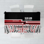 Personalised Toitu Te Tiriti Aotearoa 1840 Tablecloth Red Kowhaiwhai Puhoro - Aussie Hoodie