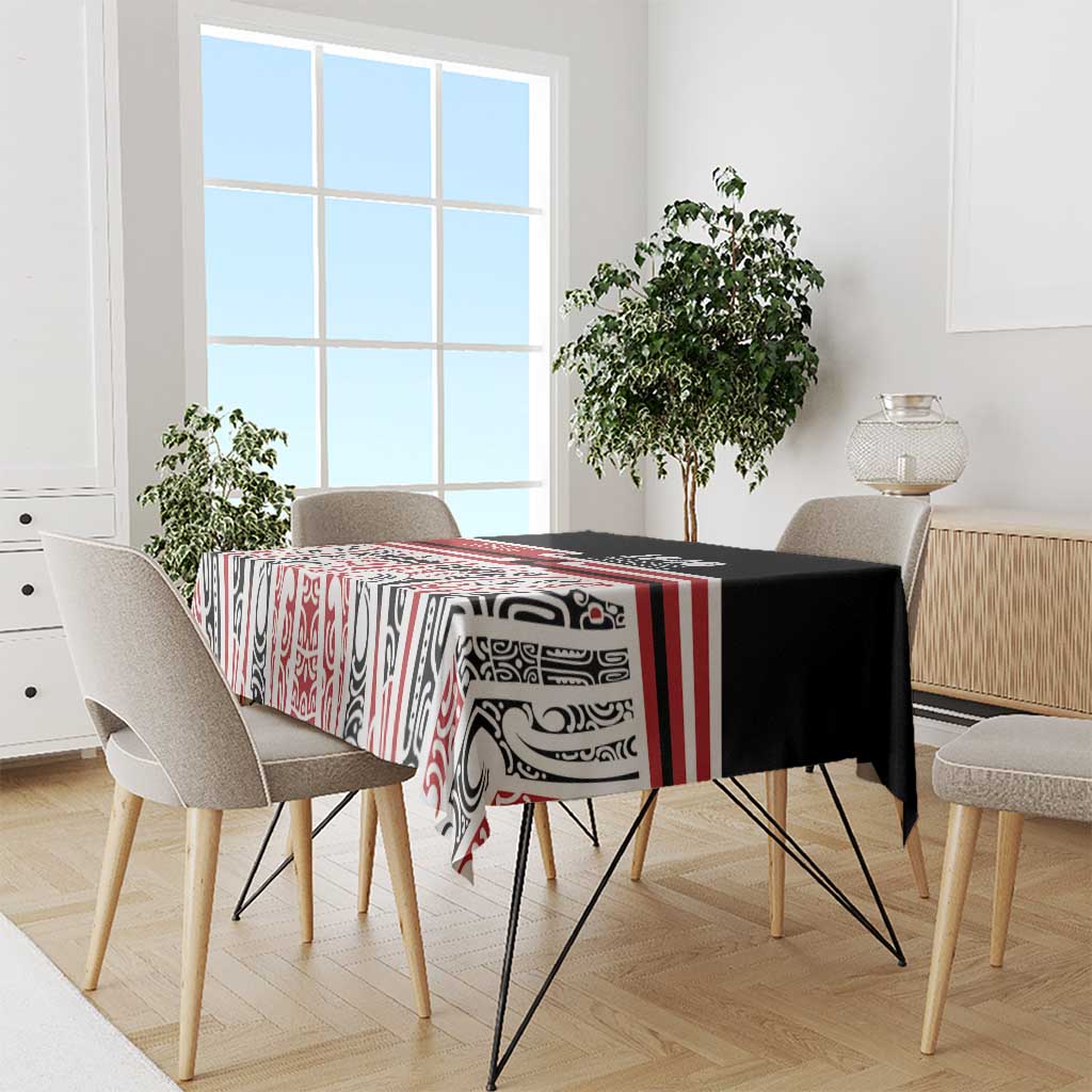 Personalised Toitu Te Tiriti Aotearoa 1840 Tablecloth Red Kowhaiwhai Puhoro - Aussie Hoodie