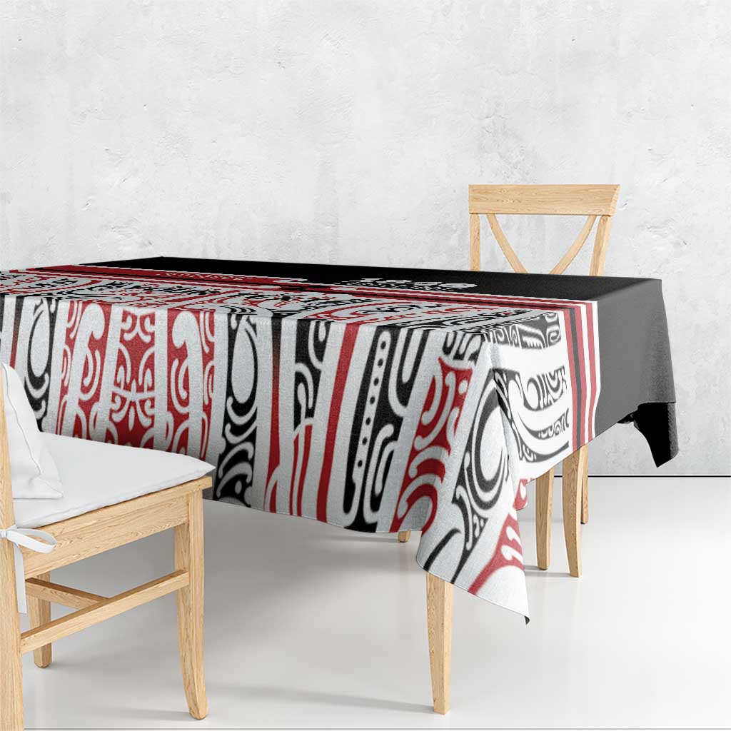 Personalised Toitu Te Tiriti Aotearoa 1840 Tablecloth Red Kowhaiwhai Puhoro - Aussie Hoodie