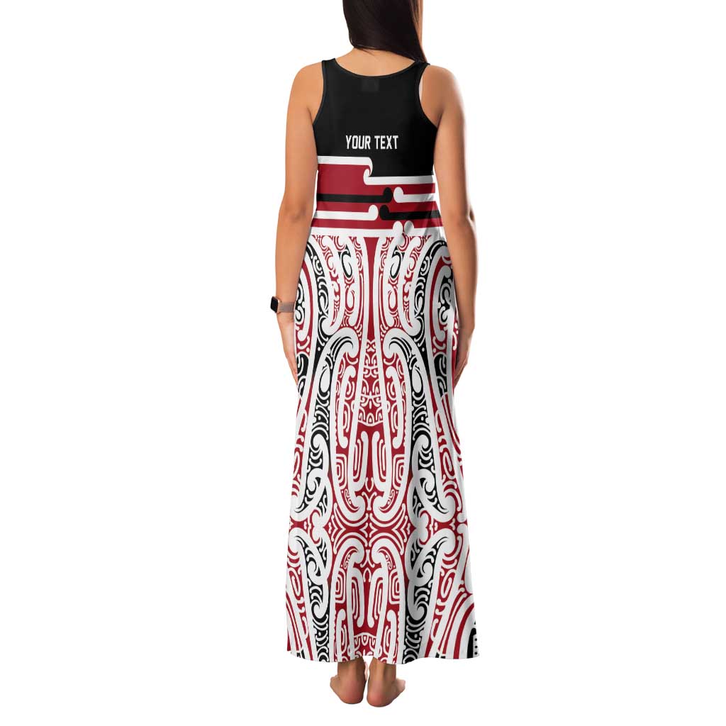 Personalised Toitu Te Tiriti Aotearoa 1840 Tank Maxi Dress Red Kowhaiwhai Puhoro - Aussie Hoodie