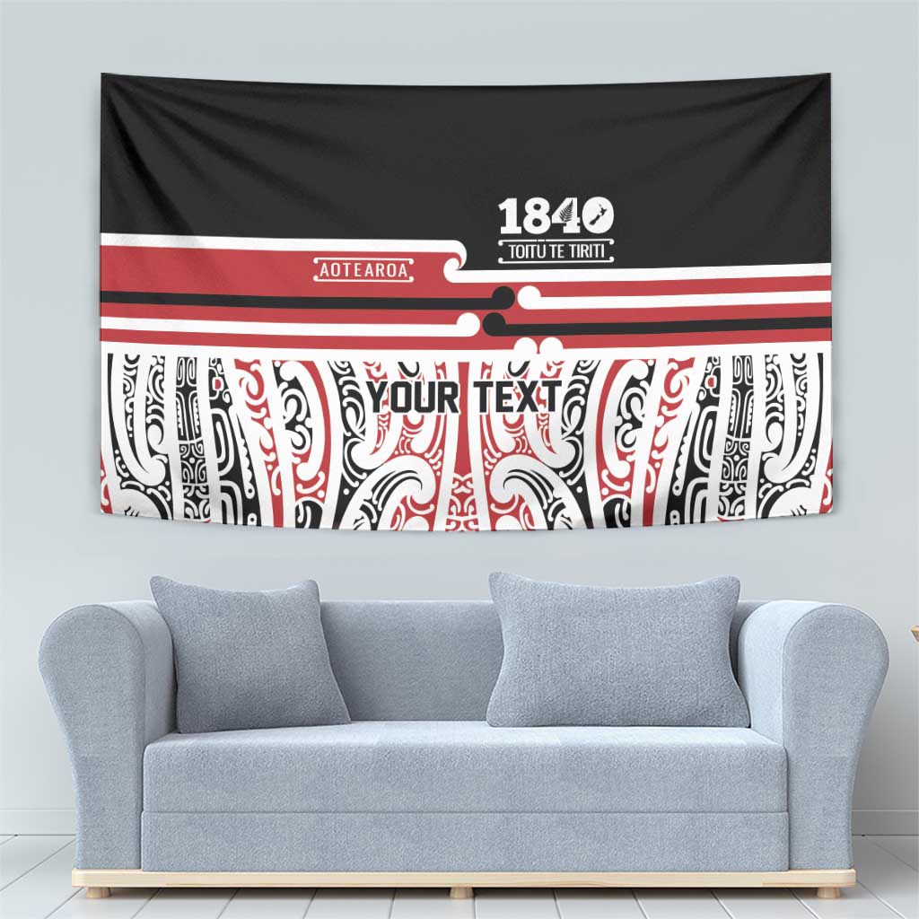 Personalised Toitu Te Tiriti Aotearoa 1840 Tapestry Red Kowhaiwhai Puhoro - Aussie Hoodie