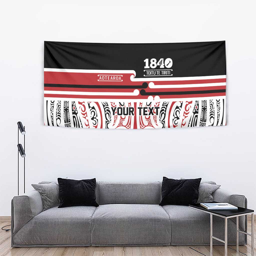 Personalised Toitu Te Tiriti Aotearoa 1840 Tapestry Red Kowhaiwhai Puhoro - Aussie Hoodie