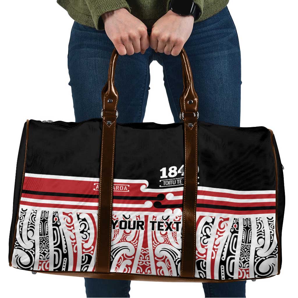 Personalised Toitu Te Tiriti Aotearoa 1840 Travel Bag Red Kowhaiwhai Puhoro - Aussie Hoodie