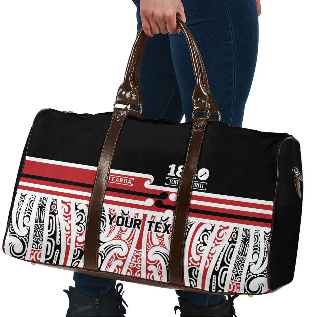 Personalised Toitu Te Tiriti Aotearoa 1840 Travel Bag Red Kowhaiwhai Puhoro - Aussie Hoodie