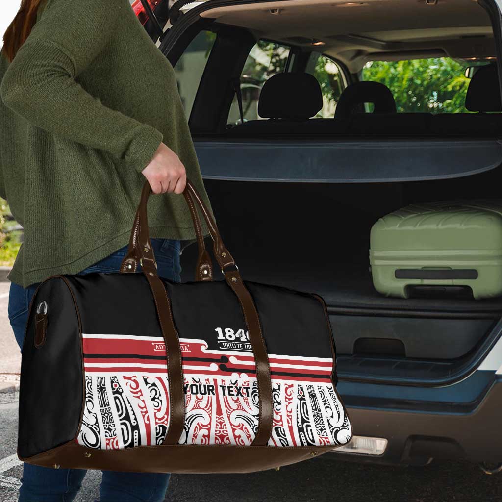 Personalised Toitu Te Tiriti Aotearoa 1840 Travel Bag Red Kowhaiwhai Puhoro - Aussie Hoodie