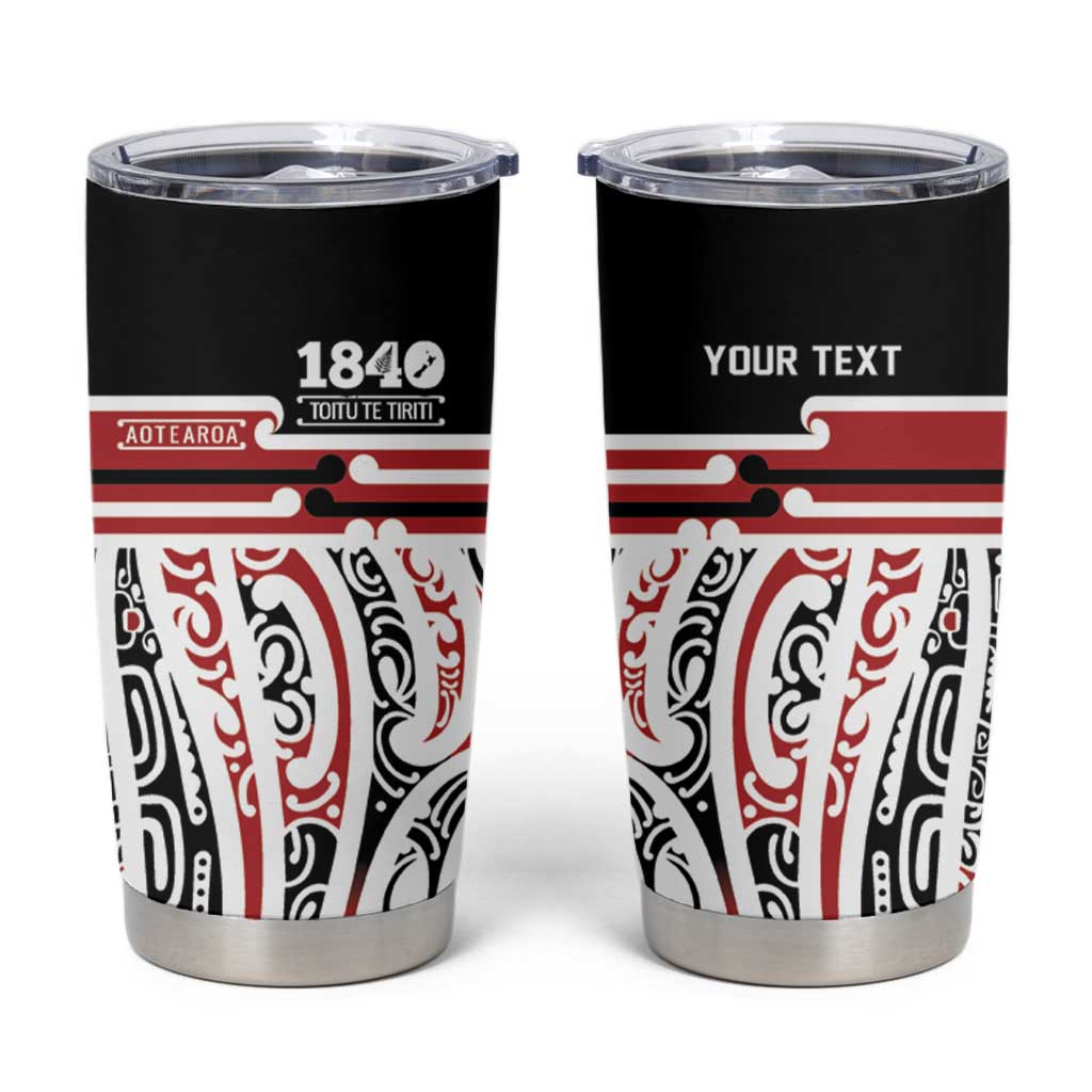 Personalised Toitu Te Tiriti Aotearoa 1840 Tumbler Cup Red Kowhaiwhai Puhoro - Aussie Hoodie