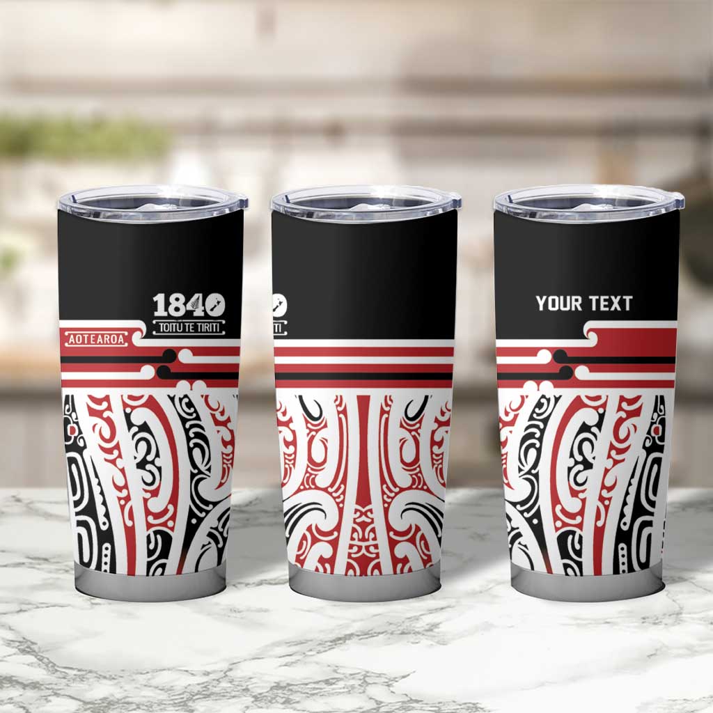 Personalised Toitu Te Tiriti Aotearoa 1840 Tumbler Cup Red Kowhaiwhai Puhoro - Aussie Hoodie