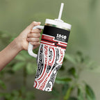 Personalised Toitu Te Tiriti Aotearoa 1840 Tumbler With Handle Red Kowhaiwhai Puhoro - Aussie Hoodie