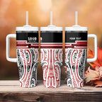 Personalised Toitu Te Tiriti Aotearoa 1840 Tumbler With Handle Red Kowhaiwhai Puhoro - Aussie Hoodie