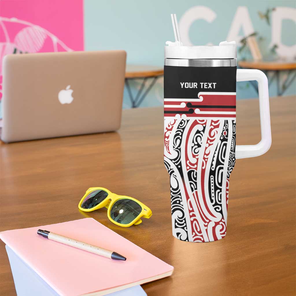 Personalised Toitu Te Tiriti Aotearoa 1840 Tumbler With Handle Red Kowhaiwhai Puhoro - Aussie Hoodie