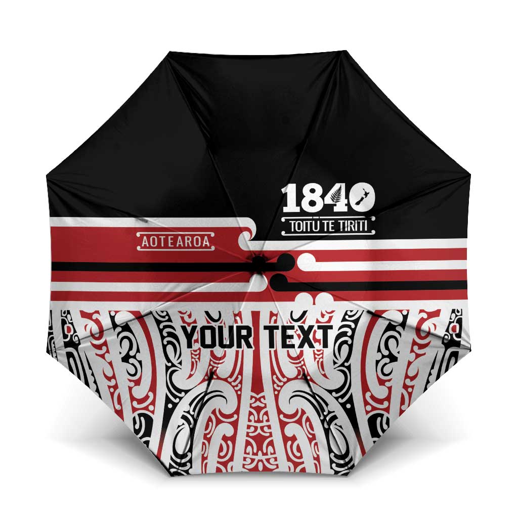 Personalised Toitu Te Tiriti Aotearoa 1840 Umbrella Red Kowhaiwhai Puhoro - Aussie Hoodie