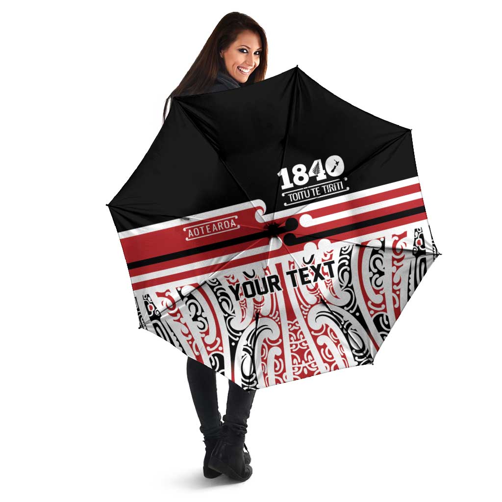 Personalised Toitu Te Tiriti Aotearoa 1840 Umbrella Red Kowhaiwhai Puhoro - Aussie Hoodie