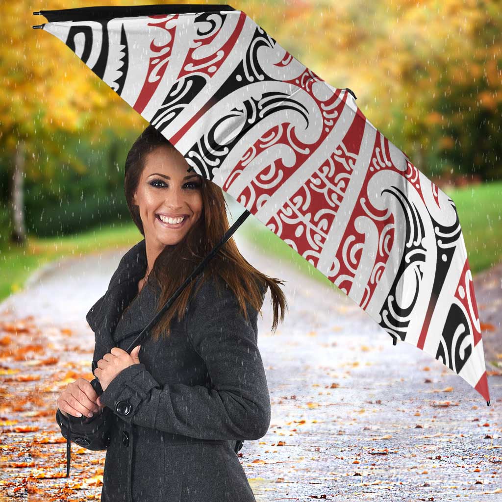 Personalised Toitu Te Tiriti Aotearoa 1840 Umbrella Red Kowhaiwhai Puhoro - Aussie Hoodie
