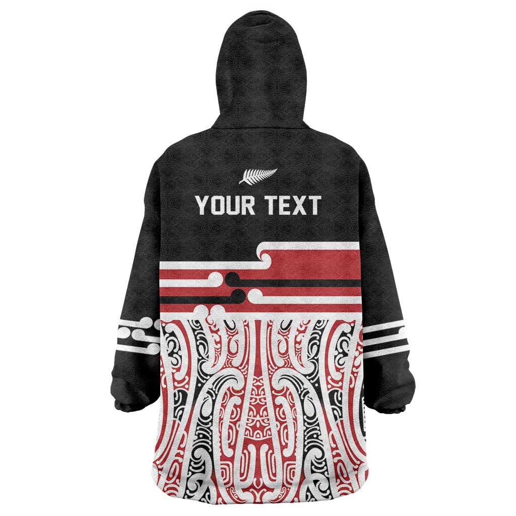 Personalised Toitu Te Tiriti Aotearoa 1840 Wearable Blanket Hoodie Red Kowhaiwhai Puhoro - Aussie Hoodie