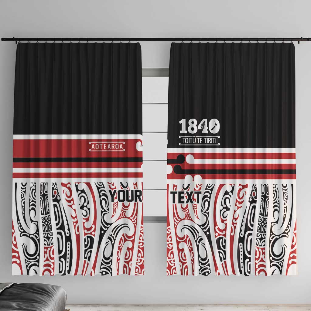 Personalised Toitu Te Tiriti Aotearoa 1840 Window Curtain Red Kowhaiwhai Puhoro - Aussie Hoodie