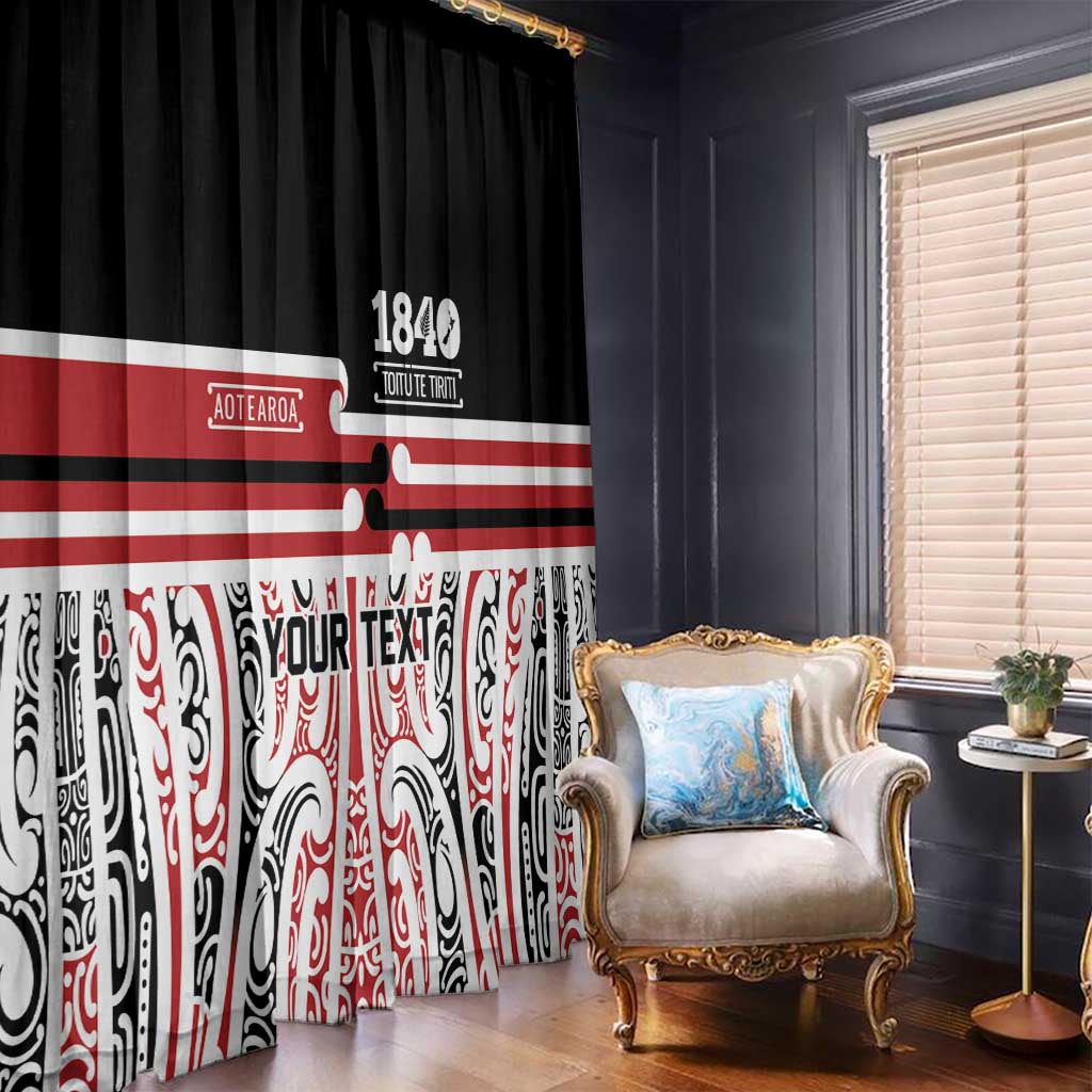 Personalised Toitu Te Tiriti Aotearoa 1840 Window Curtain Red Kowhaiwhai Puhoro - Aussie Hoodie