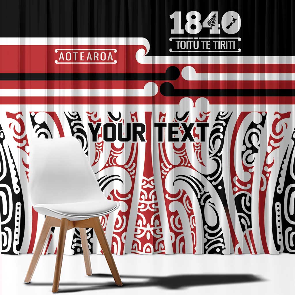 Personalised Toitu Te Tiriti Aotearoa 1840 Window Curtain Red Kowhaiwhai Puhoro - Aussie Hoodie