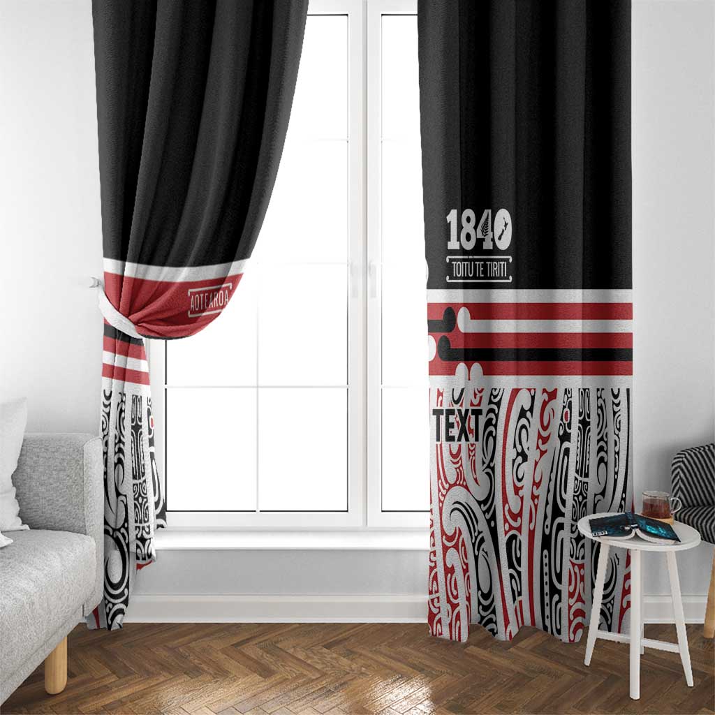 Personalised Toitu Te Tiriti Aotearoa 1840 Window Curtain Red Kowhaiwhai Puhoro - Aussie Hoodie