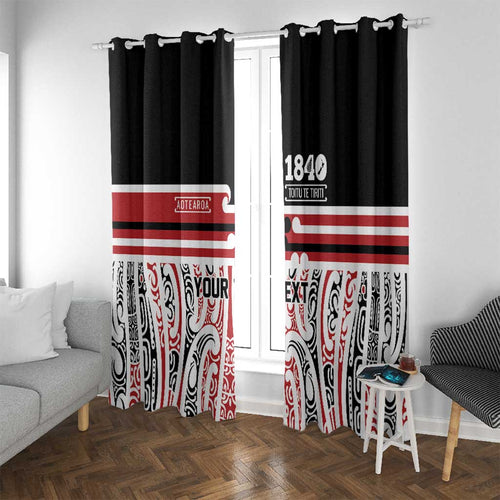 Personalised Toitu Te Tiriti Aotearoa 1840 Window Curtain Red Kowhaiwhai Puhoro - Aussie Hoodie