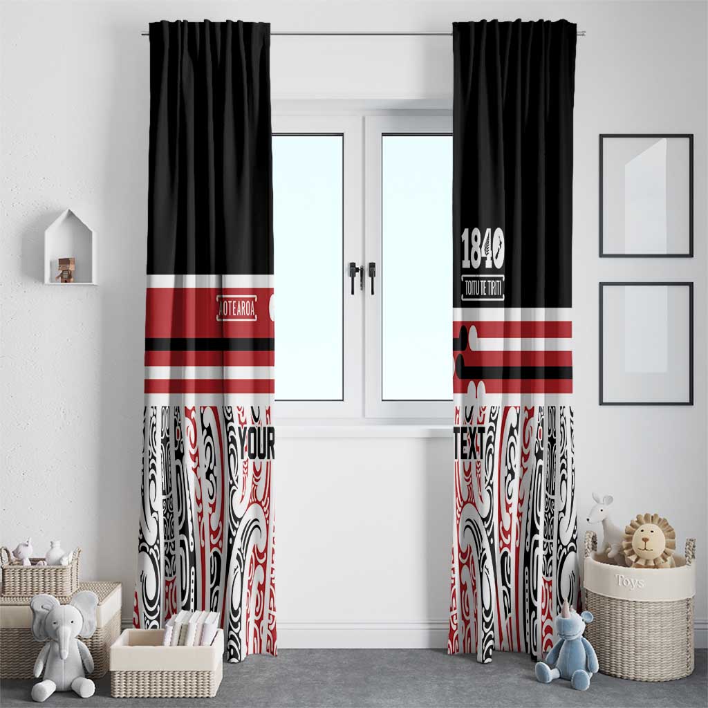 Personalised Toitu Te Tiriti Aotearoa 1840 Window Curtain Red Kowhaiwhai Puhoro - Aussie Hoodie