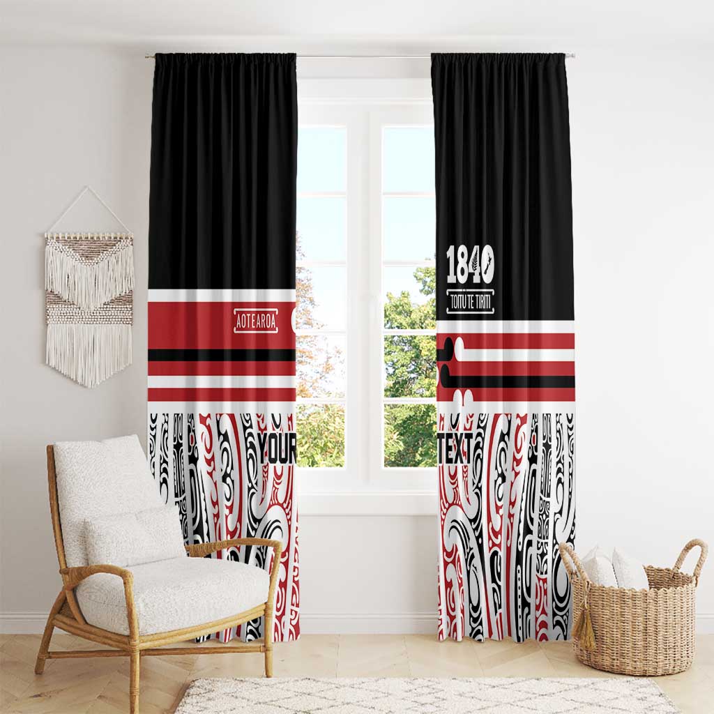 Personalised Toitu Te Tiriti Aotearoa 1840 Window Curtain Red Kowhaiwhai Puhoro - Aussie Hoodie