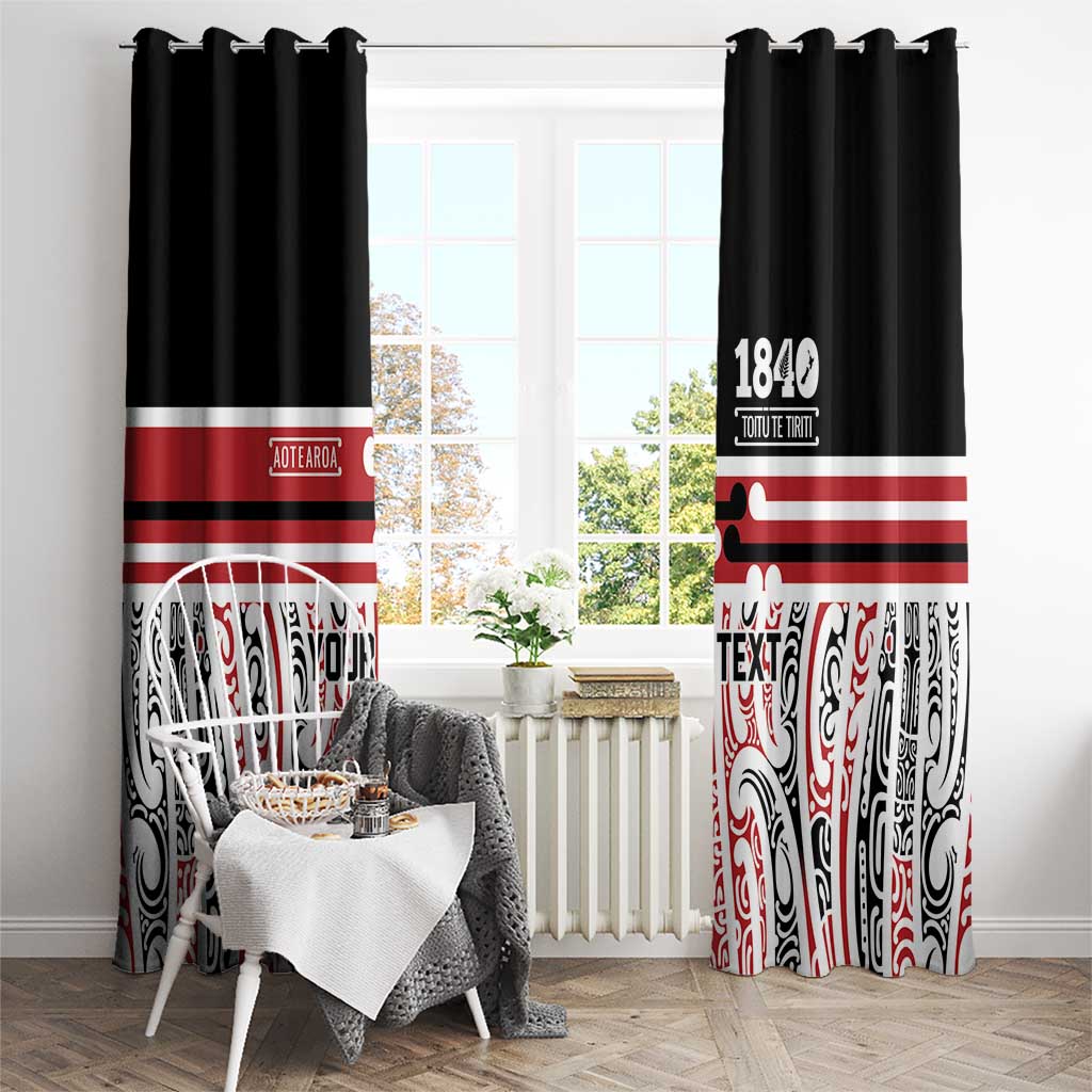 Personalised Toitu Te Tiriti Aotearoa 1840 Window Curtain Red Kowhaiwhai Puhoro - Aussie Hoodie