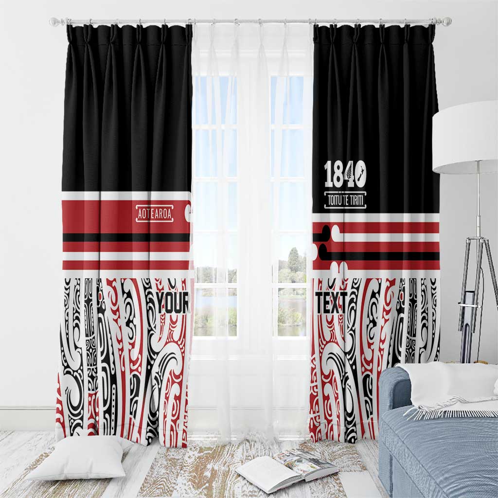 Personalised Toitu Te Tiriti Aotearoa 1840 Window Curtain Red Kowhaiwhai Puhoro - Aussie Hoodie