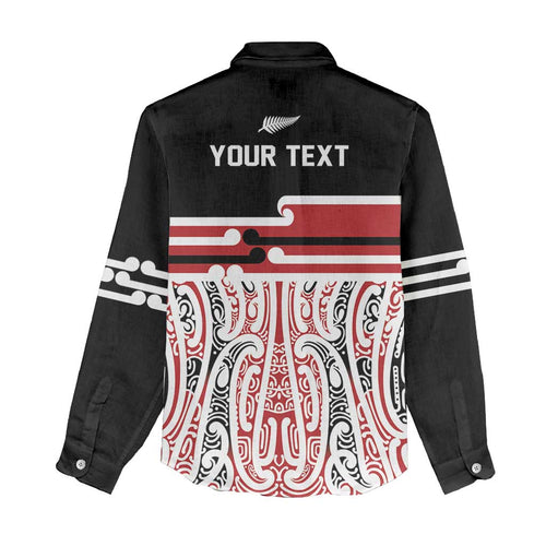 Personalised Toitu Te Tiriti Aotearoa 1840 Women Casual Shirt Red Kowhaiwhai Puhoro - Aussie Hoodie