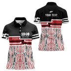 Personalised Toitu Te Tiriti Aotearoa 1840 Women Polo Shirt Red Kowhaiwhai Puhoro - Aussie Hoodie