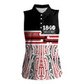 Personalised Toitu Te Tiriti Aotearoa 1840 Women Sleeveless Polo Shirt Red Kowhaiwhai Puhoro - Aussie Hoodie