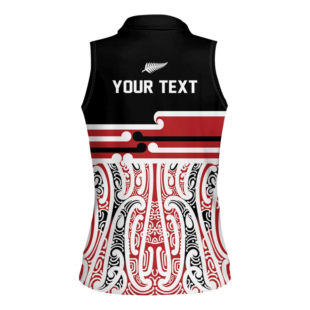 Personalised Toitu Te Tiriti Aotearoa 1840 Women Sleeveless Polo Shirt Red Kowhaiwhai Puhoro - Aussie Hoodie