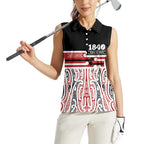 Personalised Toitu Te Tiriti Aotearoa 1840 Women Sleeveless Polo Shirt Red Kowhaiwhai Puhoro - Aussie Hoodie