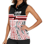 Personalised Toitu Te Tiriti Aotearoa 1840 Women Sleeveless Polo Shirt Red Kowhaiwhai Puhoro - Aussie Hoodie