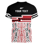 Personalised Toitu Te Tiriti Aotearoa 1840 Women V-Neck T-Shirt Red Kowhaiwhai Puhoro - Aussie Hoodie