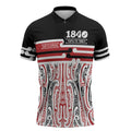 Personalised Toitu Te Tiriti Aotearoa 1840 Zipper Polo Shirt Red Kowhaiwhai Puhoro - Aussie Hoodie