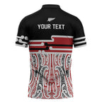 Personalised Toitu Te Tiriti Aotearoa 1840 Zipper Polo Shirt Red Kowhaiwhai Puhoro - Aussie Hoodie