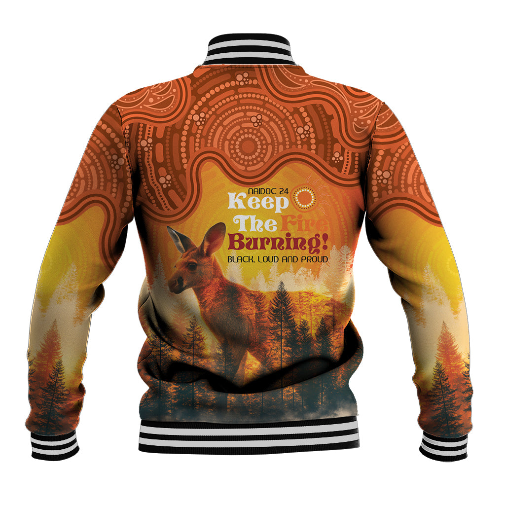 Australian Kangaroo Forests NAIDOC 2024 Baseball Jacket Aboriginal Art Style