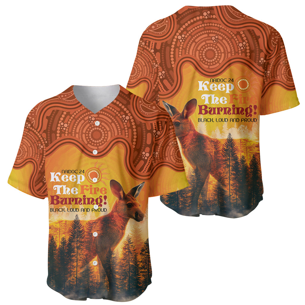 Australian Kangaroo Forests NAIDOC 2024 Baseball Jersey Aboriginal Art Style