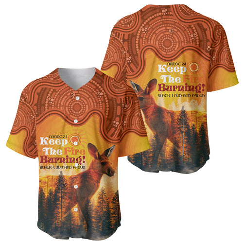 Australian Kangaroo Forests NAIDOC 2024 Baseball Jersey Aboriginal Art Style