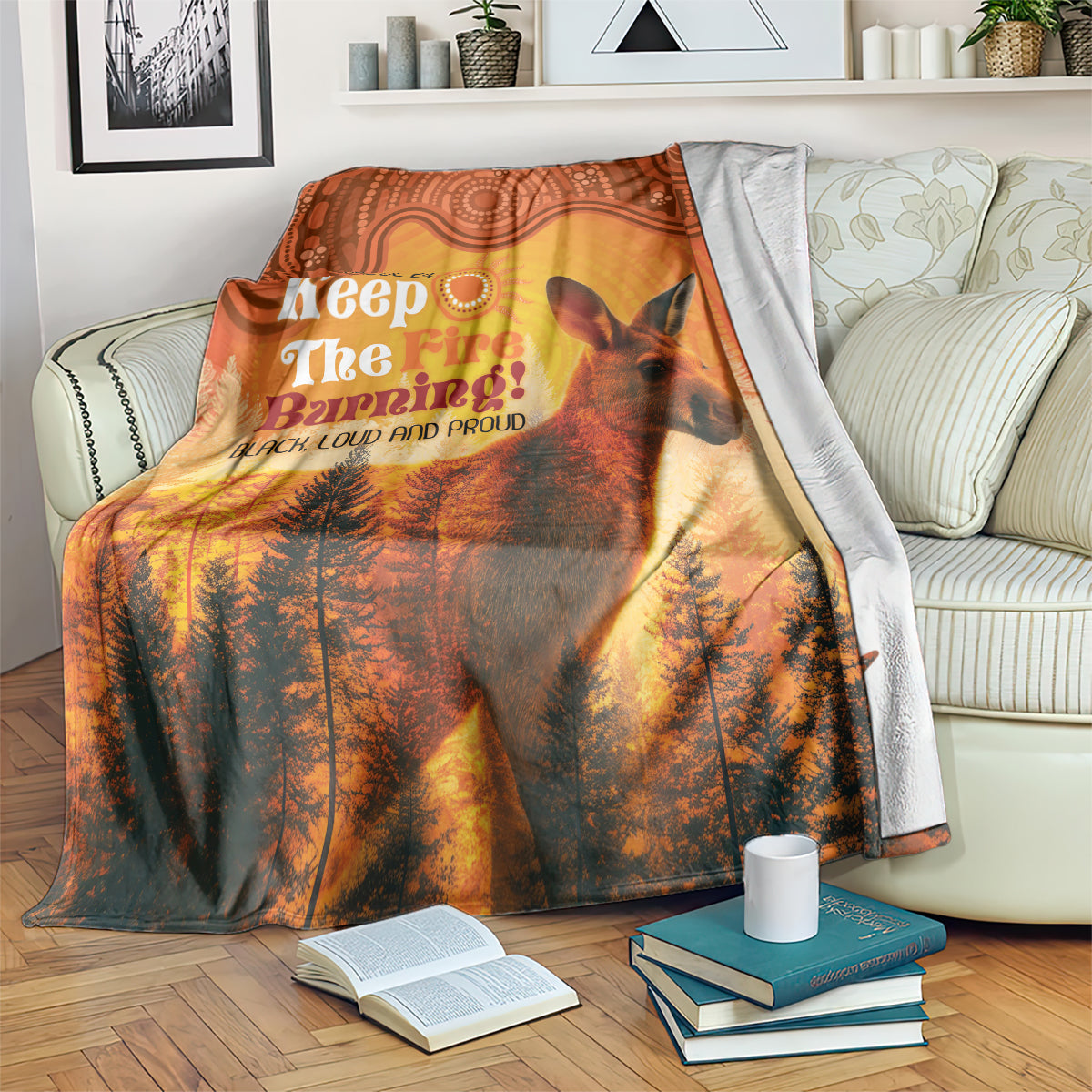 Australian Kangaroo Forests NAIDOC 2024 Blanket Aboriginal Art Style