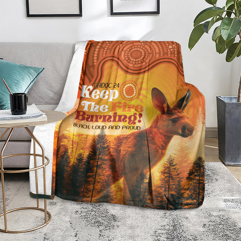 Australian Kangaroo Forests NAIDOC 2024 Blanket Aboriginal Art Style