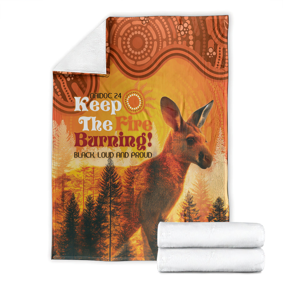 Australian Kangaroo Forests NAIDOC 2024 Blanket Aboriginal Art Style