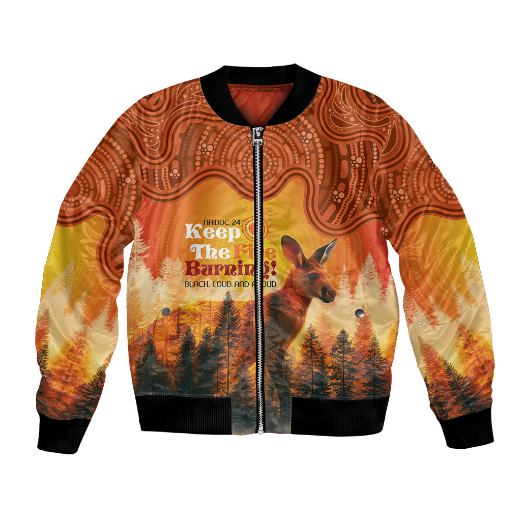 Australian Kangaroo Forests NAIDOC 2024 Bomber Jacket Aboriginal Art Style