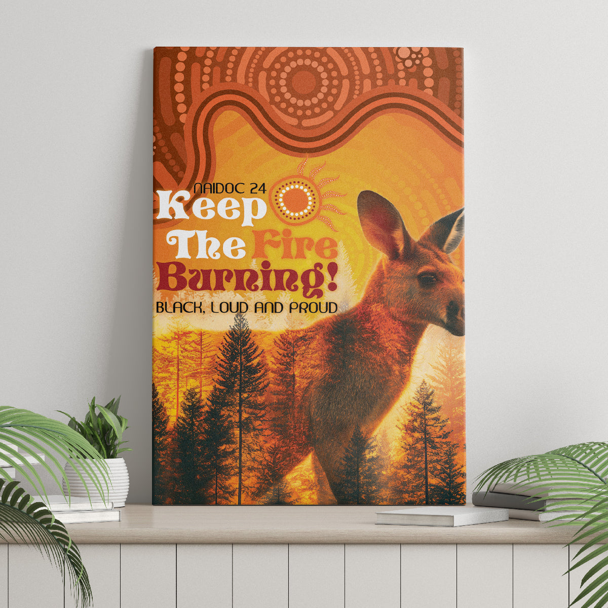 Australian Kangaroo Forests NAIDOC 2024 Canvas Wall Art Aboriginal Art Style