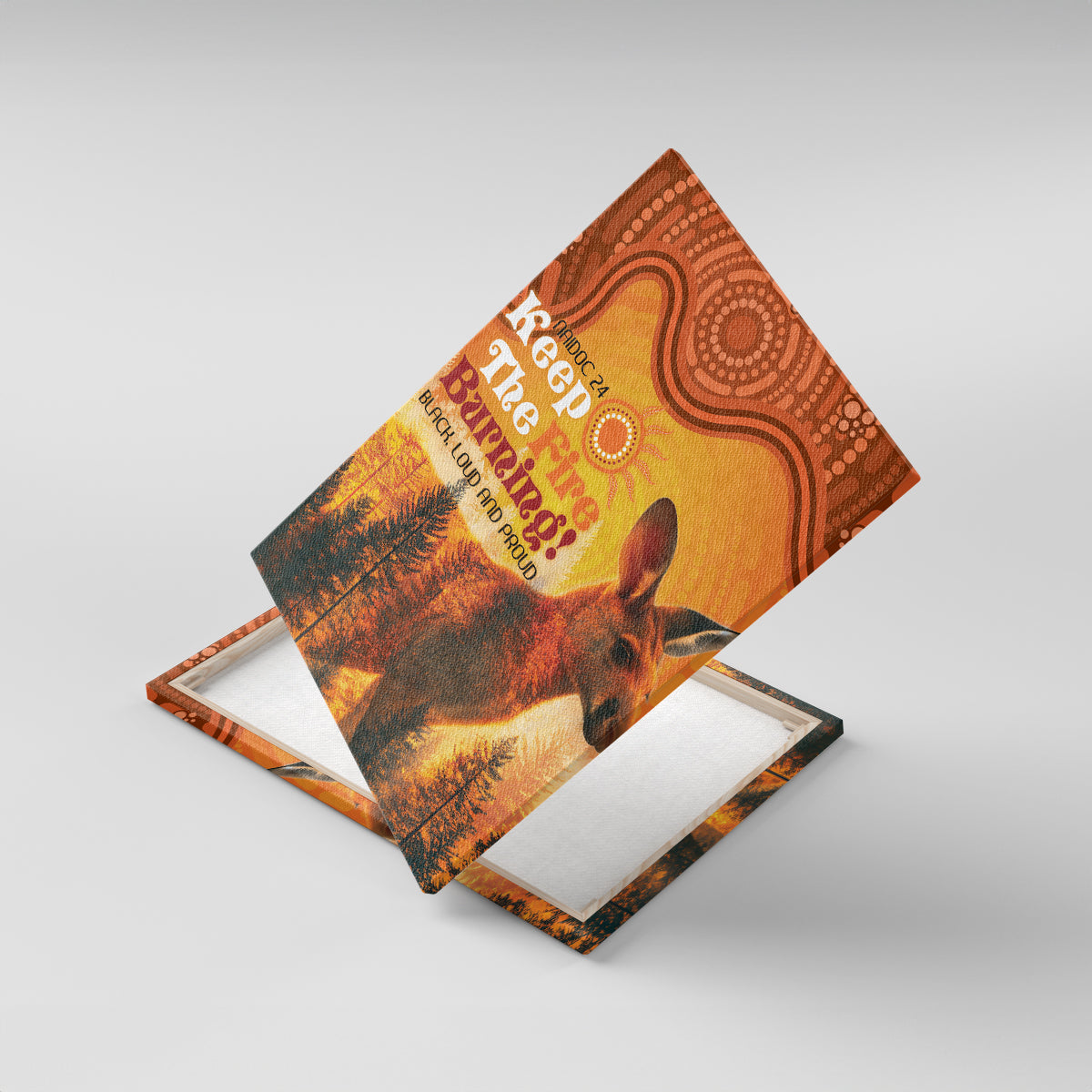 Australian Kangaroo Forests NAIDOC 2024 Canvas Wall Art Aboriginal Art Style
