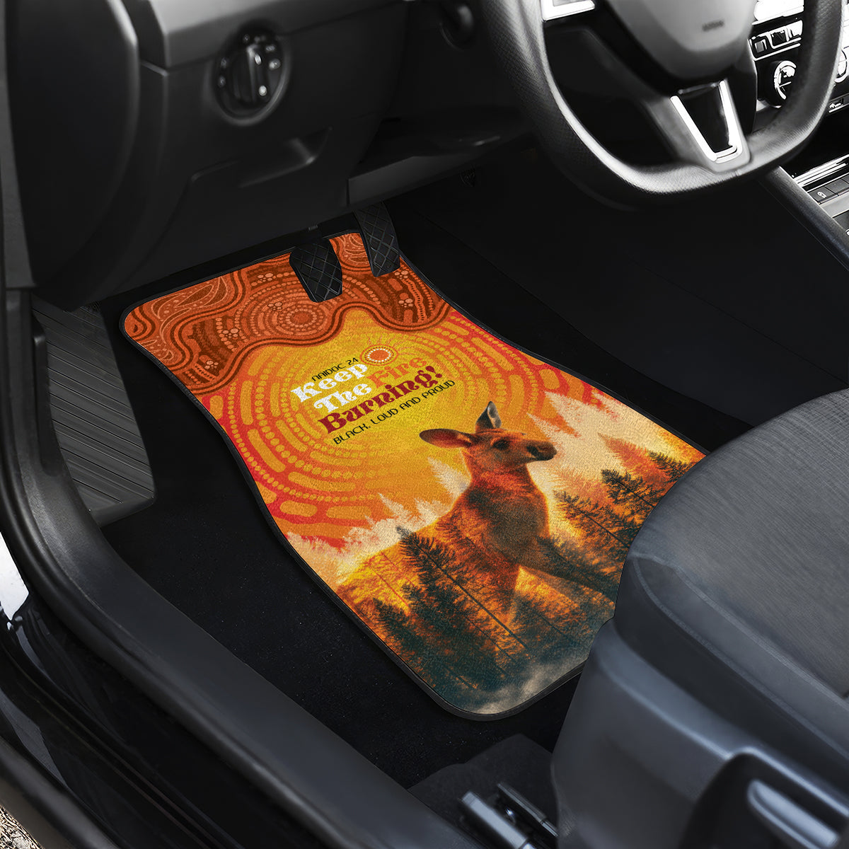 Australian Kangaroo Forests NAIDOC 2024 Car Mats Aboriginal Art Style