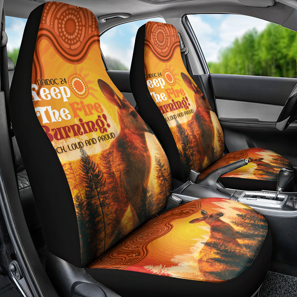 Australian Kangaroo Forests NAIDOC 2024 Car Seat Cover Aboriginal Art Style